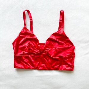 Auden Red Satin Bra Bralette - Medium